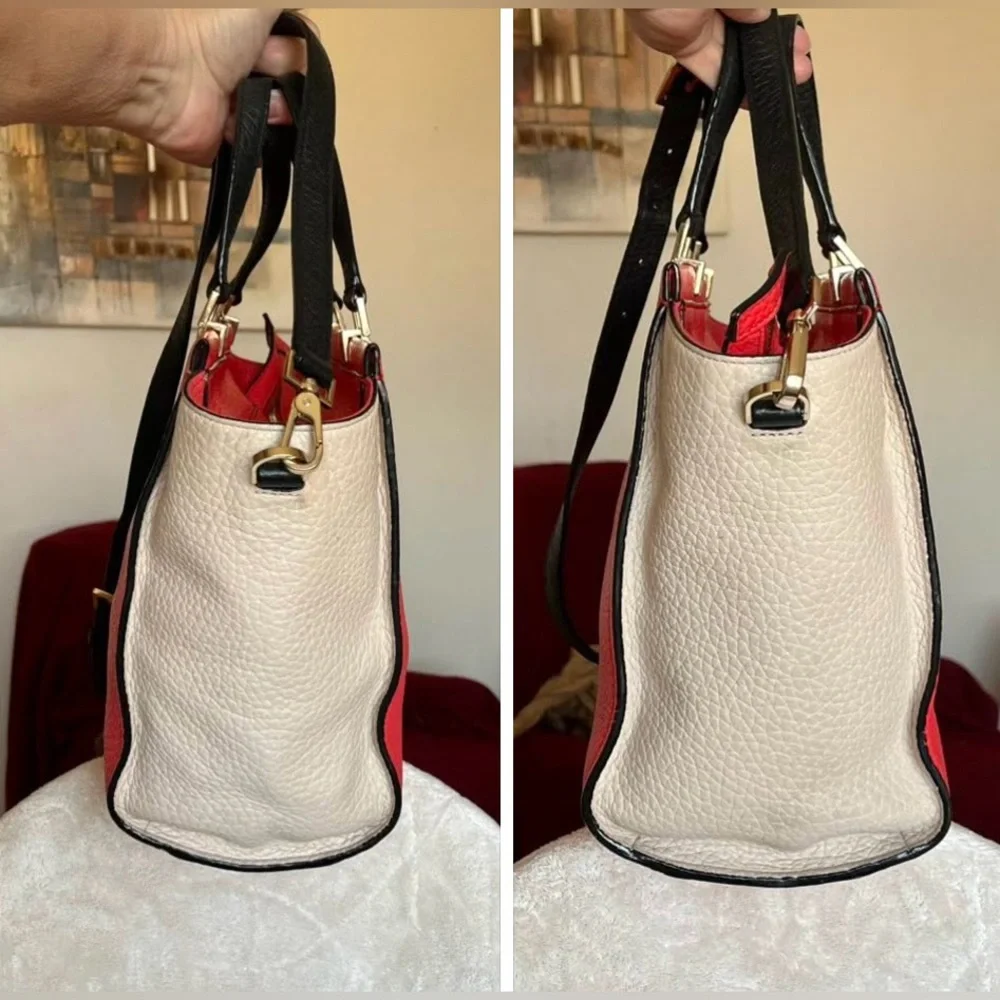 Kate spade Chelsea Hayden pebbled leather colorblock satchel with strap purse - Picture 10 of 17